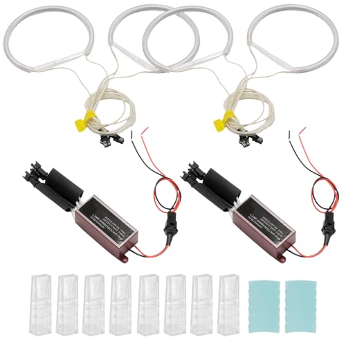 Hoypeyfiy Weißes Licht Angel Eyes Halo Ring Set, Ersatz für BMW E46 E36 E38 E39, 12V 6000K CCFL High Brightness Licht
