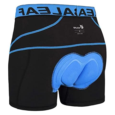 BALEAF Men's Cycling Shorts 4D Padded Mountain Bike Underwear Bicycle Riding Breathable Shorts Blue Size XL Cover