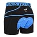 BALEAF Short Cycliste Homme Cuissard Vélo Homme Cycliste Short VTT avec Coussin de Compression à 5 Couches Rembourré Caleçon Vélo Homme Respirant à Séchage Rapide Anti-glissante-Bleu-3XL