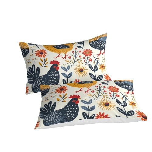 Housse de couette poussin 3D avec fermeture éclair microfibre douce - 3