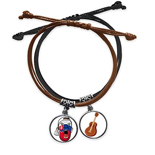 Pulsera de Eslovaquia de cuerda de mano, el regalo de cuero ideal