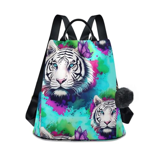 Sac à dos floral avec zip arrière antivol et poignée cuir pour femme active