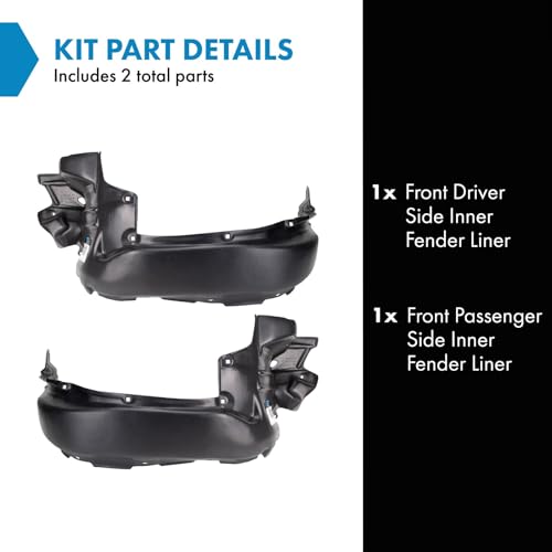 Image of TRQ Front Inner Fender Liner Set Compatible with 2016-2021 Toyota Tacoma TO1248205 TO1249205