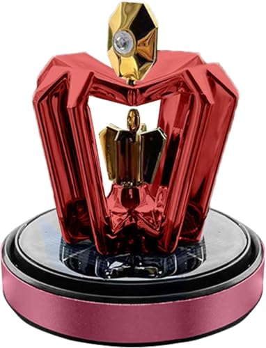 自動車用芳香剤 | クラウンオーナメント 回転式アロマセラピー - 長持ちする芳香剤 自動車インテリアデコレーション 、スポーツカー (レッド,80*75mm)