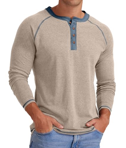 Image of Sailwind Mens Henley Long /Short Sleeve T-Shirt Cotton Casual Shirt