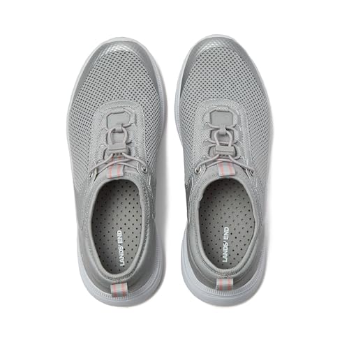 Lands' End Slip On Water Sneakers for Women with Quick Dry Mesh, Lightweight Sport Womens Water Shoes with Drainage Holes for Beach or Pool, Black or Silver, Adult Size 6-11 Water Shoes for Women3