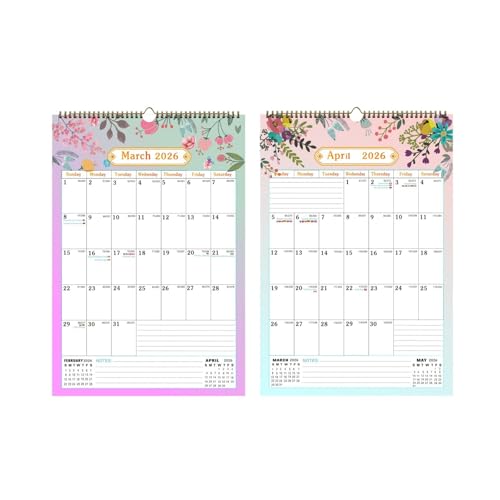 2026-2027 Wall Calendar Planner with Unlined Daily Blocks and Date Markings 18 Month Runs From Jan 2026 to Jun 2027 Wall Calenda