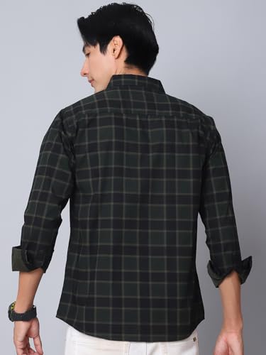 Image of Majestic Man Comfort Cotton Slim Fit Checked Casual Shirt for Men