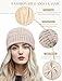 Senker Fashion Winter Slouchy Beanie Hats for Women, Knit Beanies Warm Fleece Lined Chunky Oversized Skull Cap Gifts Beige Black