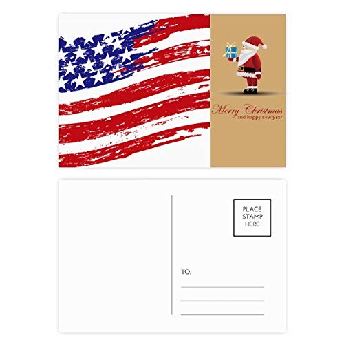 Cartes postales motif étoiles rayures lot de 20 en papier épais premium