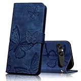 CXTcase Custodia per telefono cellulare per Sony Xperia 10 VII, custodia in PU con scomparto per carte e supporto, flip case protettiva per Sony Xperia 10 VII, Blu