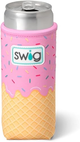 Miniatura 190 de Swig Life Skinny Can Coolie, soporte delgado de 12 onzas, enfriador de neopreno aislado con bolsillo, fundas para botellas de cerveza altas, All