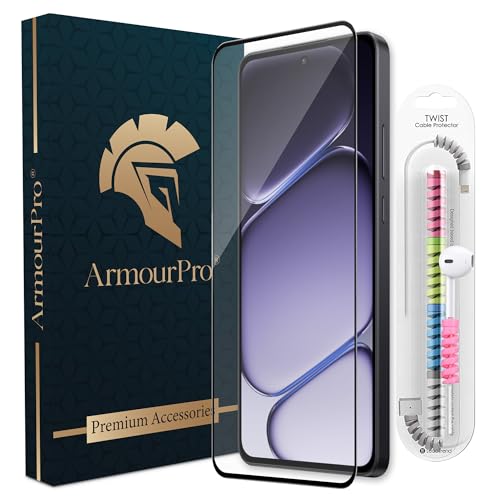 Image of ArmourPro Military-Grade Tempered Glass for OnePlus Nord CE 6 Lite - 9H Anti Scratch, Edge-to-Edge Coverage, HD Clarity, Smooth Touch, Case Friendly, Easy Installation Kit with Cable Protector