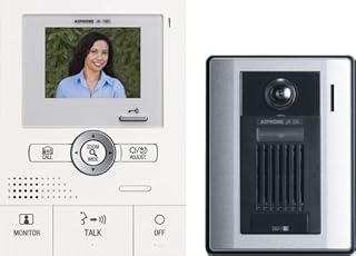 Aiphone JKS-1AD Audio/Video Single-Door Intercom Set, Includes Master Station with Power Supply and Surface-Mount Door Station