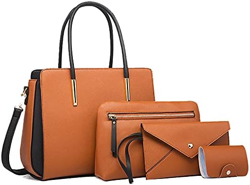 Bolsos y monederos para mujer, bolsa de mano de gran capacidad, bolsas cruzadas, cartera de viaje, monedero, 4 piezas