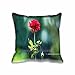 Produktbild Red Rose Chair Seat Back Office Cushion Cover Cotton Polyester Throw Pillow Case Decorative Pillowcase Square Pillow Sham 18 X 18Inch