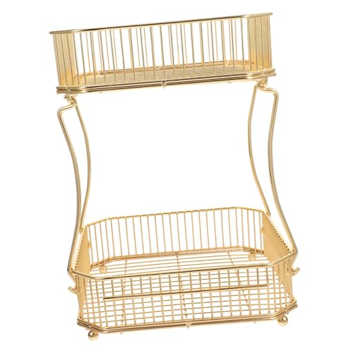 GLEAVI Double Layer Fruit Shelf Stylish Storage Rack for Bathroom Kitchen Multi Functional Desktop Organizer for Sundries Design Neat Orderly Storage