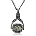 1928 Jewelry Vintage-Inspired Rotating Black and Crystal Necklace, 30"