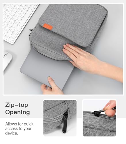 Image of MoKo 13.3-14 Inch Laptop Sleeve Bag Fits Mac Neo 13-inch A18 Pro, Mac Pro 13.3 inch M2 2022 /M5 /M5 Pro /M5 Max 14.2 inch 2026, Mac Air 13.6 inch M5 2026, Handle Carrying Case with Shoulder Strap, Dark Gray