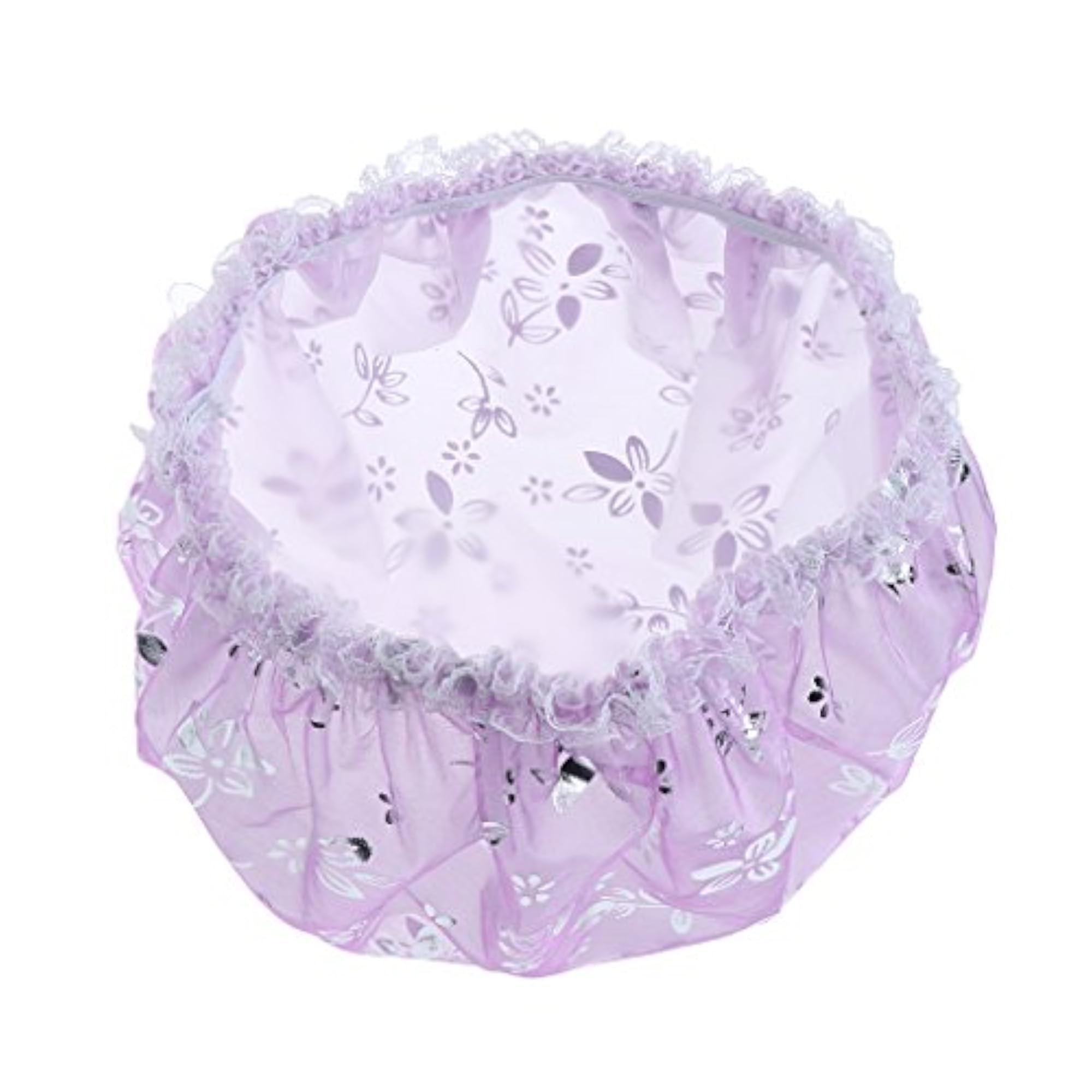 5 Pieces Reusable Waterproof Shower Cap Set for Women
