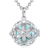 AEONSLOVEl Llamador de Angeles Embarazada para Futuras Madres Flor de Vida Collar Mujer Embarazada Mamas Embarazadas