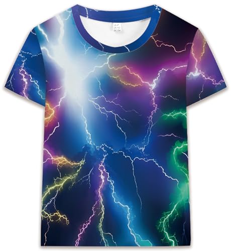 Boys T-Shirts Summer 3D Realistic Graphic Short Sleeve Tees Kids Casual Tops Soccer Car 3-11 Years