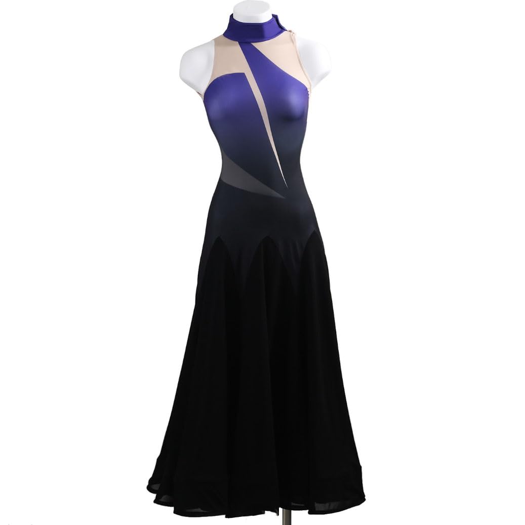 JRUIA Vestidos De Baile De Salón para Competiciones De Tango Traje De Baile Moderno Traje De Flamenco Y Foxtrot Sin Mangas para Mujer Elegante Traje De Vals para Actuaciones