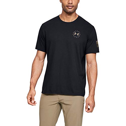 Under Armour Men's Freedom Flag Camo T-Shirt , Black (001)/Desert Sand , Large