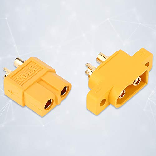 Esenlong 5Pair Xt60e-M + Xt60 Conector Macho Hembra Montable para Rc Modelo Multicptero Amarillo