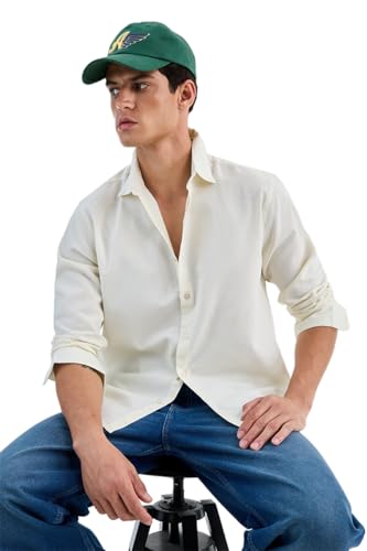 Image of SNITCH Men Casual & Formal Shirt | Regular Fit Full Sleeve Spread Collar Solid Style | 100% Cotton Breathable Woven Fabric for Everyday Wear & Stylish Office Outings