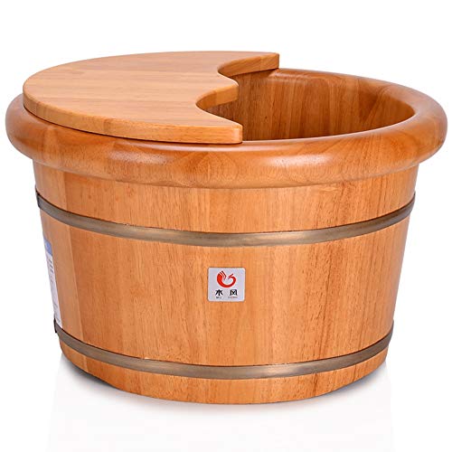 Spa de pies de madera natural con tapa