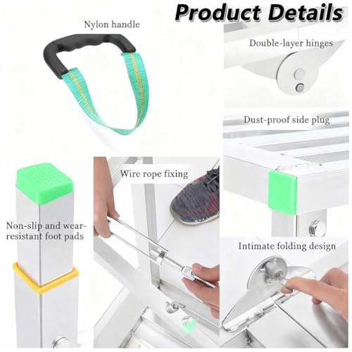 Plataforma de trabajo portátil ajustable y plegable con soporte de carga de 400 kg 4