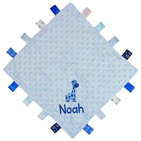TeddyTs Personalised Blue Giraffe Comforter Blanket Cover