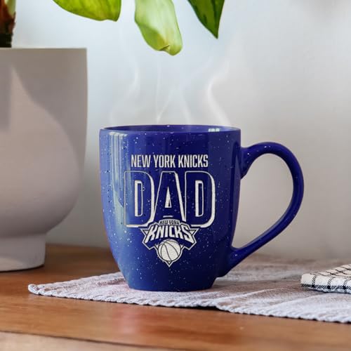 Rico Industries NBA Basketball New York Knicks Dad 16 oz Team Color Laser Engraved Speckled Ceramic Coffee Mug by Rico Industries - Used condition - Image 2