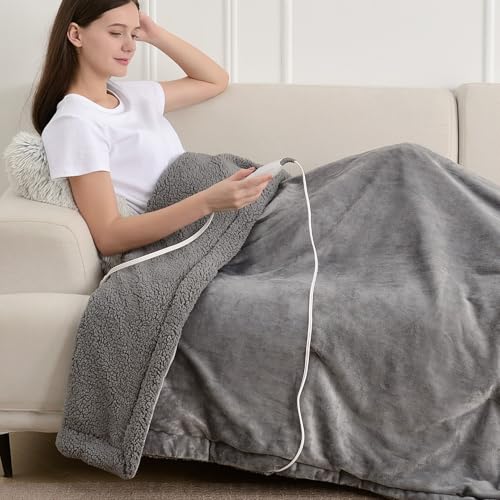 immtree Heated Weighted Blanket, 2 in 1 Weighted Heated Blanket 12lbs Twin Size for Adults, Soft...