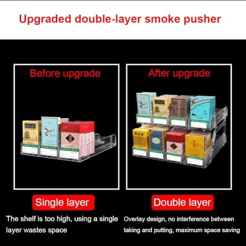 5/10 - Pack Spring Loaded Gondola Shelf Pusher, Acrylic Automatic Display Rack for Convenience Stores, Cigarette Dispenser Organizer, Retail Product Display Shelves(Clear-5pcs,7.6x28cm)