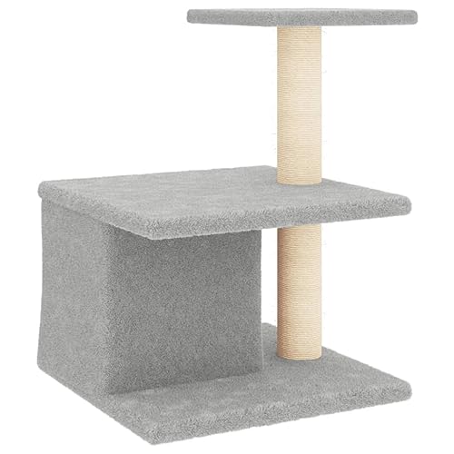 Arbre à chat anti-ennui avec niche et griffoir sisal pour protéger vos meubles de salon