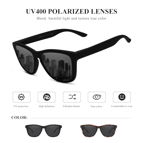 Carefully Classic Polarized Sunglasses for Women and Men Ultralight Sun Glasses with UV Protection NC759-A1-2pack2