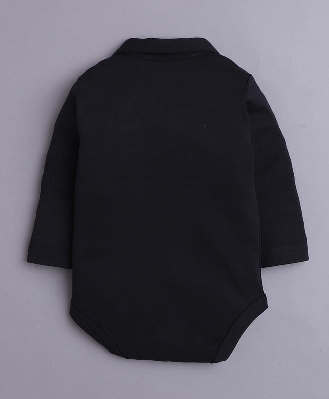 Image of BUMZEE Baby Boys Regular Fit Full Sleeves Collar Neck Cotton Bodysuit Set