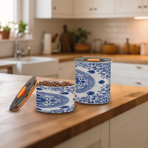 Envase hermético para café acero inox 30oz Azul Blanco miniatura 6