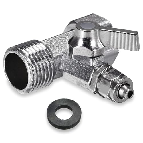 HESUSUSI Vanne D'arrêt Adaptateur En T 3/8 X 3/8 X 1/4 Raccord Adaptateur D'eau Répartiteur De Robinet De Jardin Raccord Robinet Tuyau Avec Tapis En Caoutchouc Pour Raccordement Double