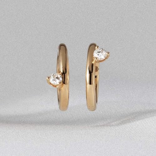 925 Sterling Silver Cubic Zirconia CZ Dainty Huggie Earrings | 18k Gold-Plated Lightweight Huggie Hoops 丨Hypoallergenic Trendy Jewelry Gift for Women2