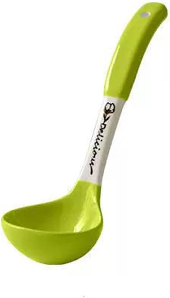 Scoop Ceramic Soup Spoon for Home Use Long Handle Soup Spoon for Eating Ramen Cute and Good-Looking Soup Spoon Tea Spoon(Green)
