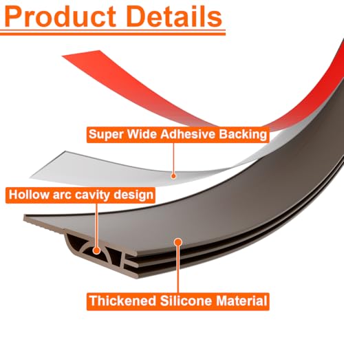 Image of Door Draft Stopper, Door Sweep for Bottom of Door, Weather Stripping Door Seal Gap Filler Bottom Blocker Soundproof Cold Air Insulation Save Energy Installs Quickly and Easily (Brown, 39'')