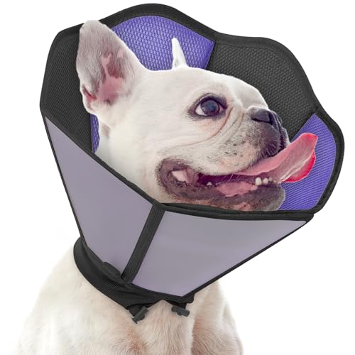 SUNFURA Cone for Dogs to Stop Licking - Soft Dog Cone with Double-Layer Design, Small Dog Cones Collar Alternative, Adjustable Pet Recovery Collar for Dogs After Surgery, Black S