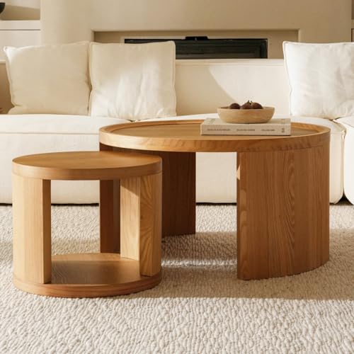 FAME HOME Round Nesting Coffee Table Set of 2,31.5" Large