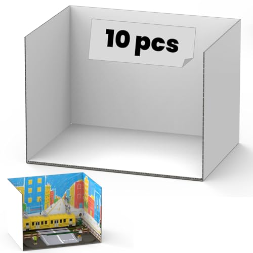 HOUSYLOVE Cardboard Diorama Kit 10 pcs-White Display Box Project Supplies with Double Sided Tape-DIY Craft Diorama Boxes for School Projects-for Display DIY Dollhouse Birthdays 11.8
