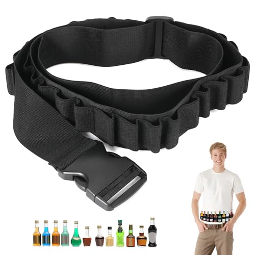 Staranry 1 Pieza Cinturón de Aldaba de 27 Agujeros, cartuchera Compatible con Disfraz de cinturón de Arma, cinturón de Pistola para Carnaval, Despedida de Soltero, Bebidas