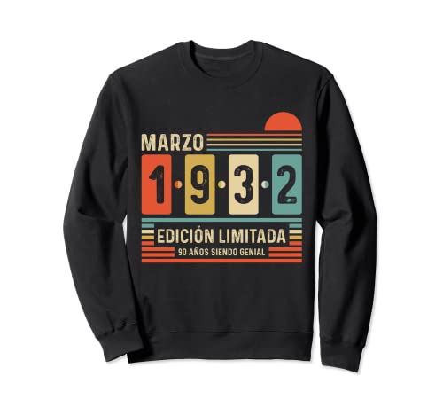 90 Años Marzo 1932 Leyenda Regalo 90 Cumpleaños Sudadera