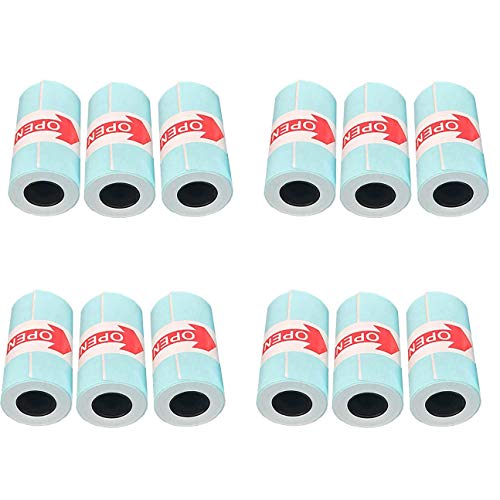 Ganata 12 Rolls Sticker Thermal Paper 57mm x 30mm Self-Adhesive Thermal Printer for PAPERANG Printer Cash Register POS Receipt